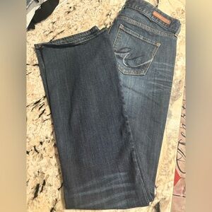 Express Dark Blue Straight Leg Jeans
